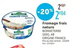 L'Eau Vive BONNETERRE Fromage frais nature offre