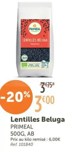 L'Eau Vive PRIMEAL Lentilles Beluga offre