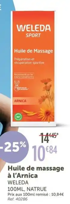 L'Eau Vive WELEDA Huile de massage à l'Arnica offre
