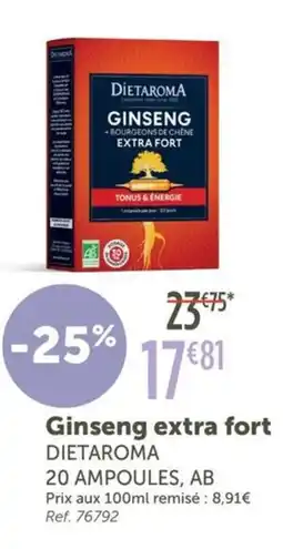 L'Eau Vive DIETAROMA Ginseng extra fort offre