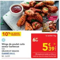 METRO Wings de poulet cuits saveur barbecue offre