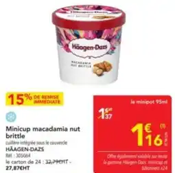 METRO HÄAGEN-DAZS Minicup macadamia nut brittle cuillère intégrée sous le couvercle offre