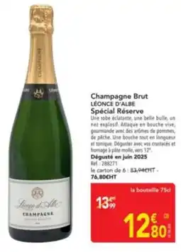 METRO Champagne brut léonce d'albe spécial réserve offre