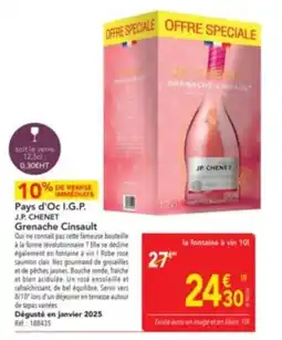 METRO J.P. CHENET Pays d'Oc I.G.P. Grenache Cinsault offre