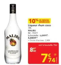 METRO MALIBU Liqueur rhum coco offre