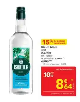 METRO ISAUTIER Rhum blanc offre