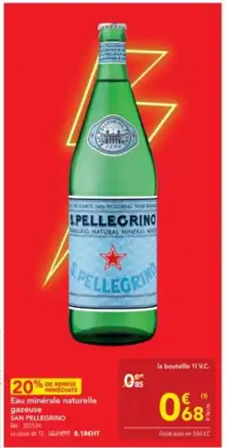 METRO SAN PELLEGRINO Eau minérale naturelle gazeuse offre