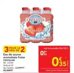 METRO CRISTALINE Eau de source aromatisée fraise offre