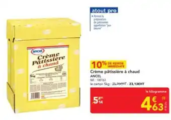 METRO ANCEL Crème pâtissière à chaud offre