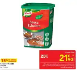 METRO KNORR Sauce échalote offre
