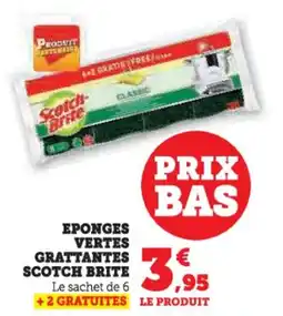 Hyper U Eponges vertes grattantes scotch brite offre