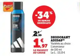 Hyper U Deodorant adidas offre
