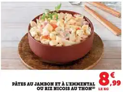 Hyper U Påtes au jambon et à l'emmental ou riz nicois au thon offre
