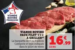 Hyper U Viande bovine faux filet a griller offre