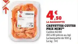 Hyper U Crevettes cuites prix mini offre