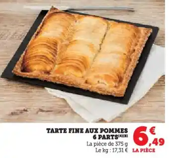 Hyper U Tarte fine aux pommes 6 parts offre
