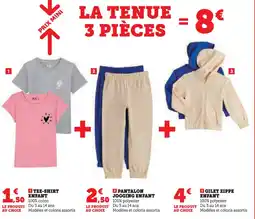 Hyper U Tee-shirt enfant + pantalon jogging enfant + gilet zippe enfant offre