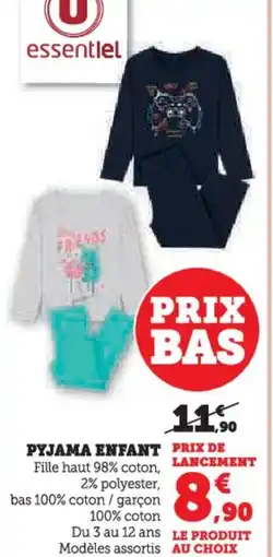 Hyper U Pyjama enfant offre
