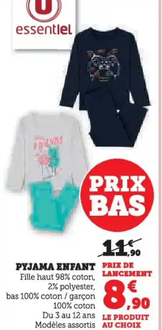 Hyper U Pyjama enfant offre