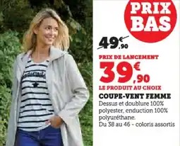 Hyper U Coupe-vent femme offre