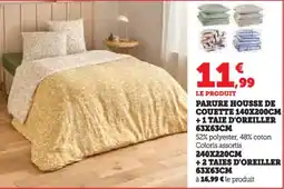 Hyper U Parure housse de couette + 2 taies d'oreiller offre