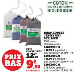 Hyper U Drap housse jersey uni offre