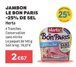E.Leclerc Jambon Le Bon Paris -25% de Sel offre