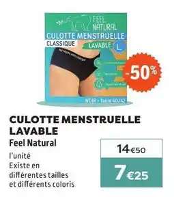 E.Leclerc CULOTTE MENSTRUELLE LAVABLE offre