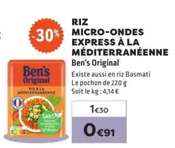 E.Leclerc RIZ MICRO-ONDES EXPRESS À LA MÉDITERRANÉENNE offre