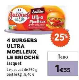 E.Leclerc 4 BURGERS ULTRA MOELLEUX LE BRIOCHÉ offre