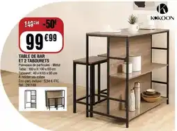 La Foir'Fouille Kokoon - table de bar et 2 tabourets offre