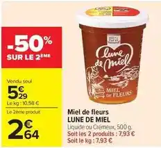 Carrefour Drive Lune de miel - miel de fleurs offre