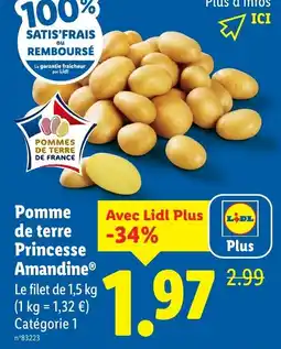 Lidl Pomme de terre princesse amandine offre