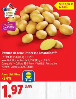 Lidl Pomme de terre princesse amandine offre