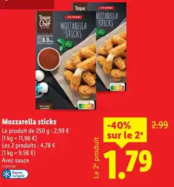 Lidl Mozzarella sticks offre