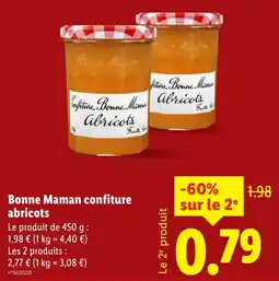 Lidl Bonne maman confiture abricots offre