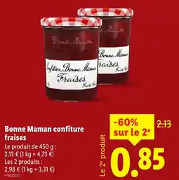 Lidl Bonne maman confiture fraises offre