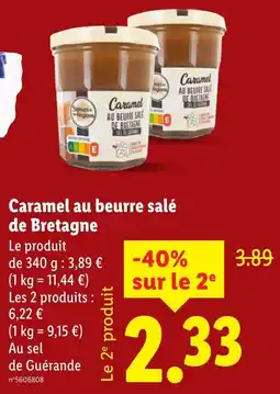 Lidl Caramel au beurre salé de bretagne offre