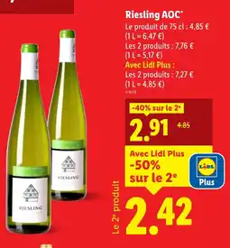 Lidl Riesling aoc offre