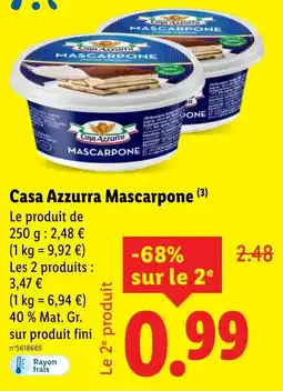 Lidl Casa azzurra mascarpone offre