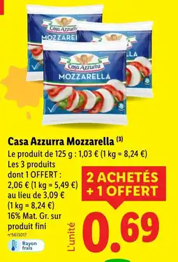 Lidl Casa azzurra mozzarella offre