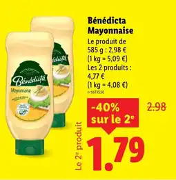 Lidl Bénédicta mayonnaise offre