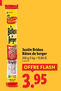 Lidl Justin bridou bâton de berger offre