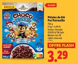 Lidl Pétales de blé pat patrouille offre