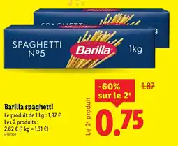 Lidl Barilla spaghetti offre