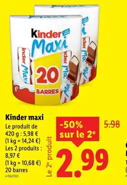 Lidl Kinder maxi offre