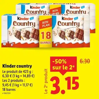 Lidl Kinder country offre
