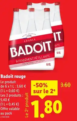 Lidl Badoit rouge offre