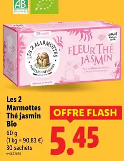 Lidl Les 2 marmottes thé jasmin bio offre
