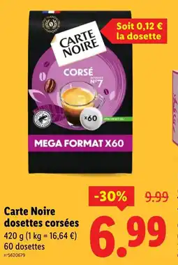 Lidl Carte noire dosettes corsées offre